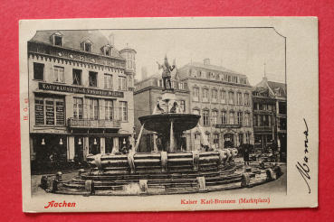 Postcard PC Aachen 1903 Market Square shops houses Town architecture NRW